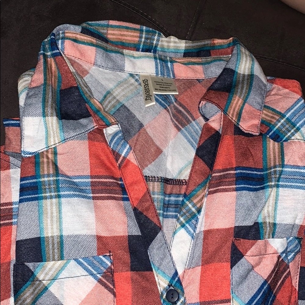 Plaid button up dress